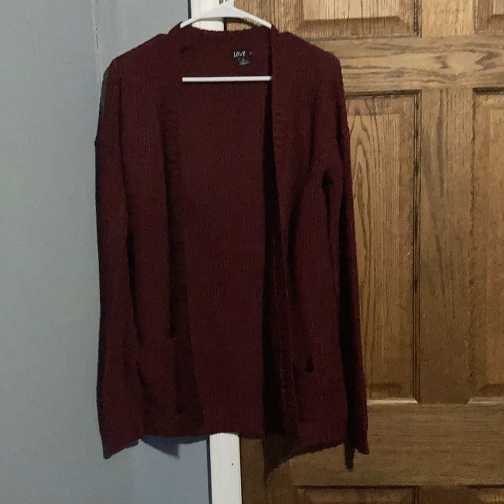 Maroon medium cardigan. Never worn